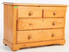 VICTORIAN 19TH CENTURY PINE COTTAGE CHEST OF DRAWERS