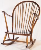 ERCOL FURNITURE ELM STICK BACK ROCKING ARMCHAIR