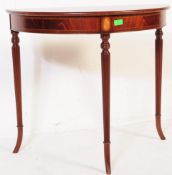 REPRODUCTION MAHOGANY CONSOLE DEMI LUNE HUNT TABLE