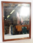 LARGE 20TH CENTURY MAHOGANY FRAMED SHOP MIRROR