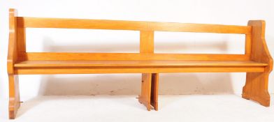 LARGE 19TH CENTURY VICTORIAN PINE CHURCH PEW BENCH