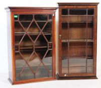 19TH CENTURY GEORGE III HANGING BOOKCASE T/W ANOTHER