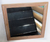 LARGE 20TH CENTURY PINE FRAMED HANGING MIRROR