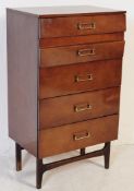 MEREDEW - 1970S WALNUT VENEERED FIVE DRAWER PEDESTAL CHEST