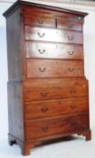 19TH CENTURY GEORGE III MAHOGANY TALLBOY CHEST ON CHEST