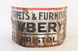 SHOP ENAMEL ADVERTISING SIGN FOR NEWBERYS OF BRISTOL