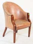 GAINSBOROUGH STYLE MAHOGANY & LEATHER ARMCHAIR