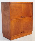 MID CENTURY TWIN DOOR TEAK FILLING CABINET