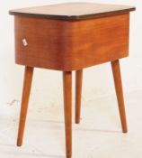 MID 20TH CENTURY TEAK SEWING BOX ON ATOMIC LEGS