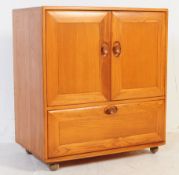 MID CENTURY 1960S ERCOL WINDSOR BLOND ELM TV UNIT