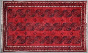 20TH CENTURY AFGHAN ART DECO RED RUG