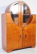 1930'S ART DECO OAK CHINA DISPLAY CABINET VITRINE