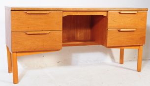 MID CENTURY STONEHILL LIGHT OAK KNEEHOLE DESK