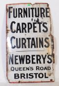 SHOP ENAMEL ADVERTISING SIGN FOR NEWBERYS OF BRISTOL