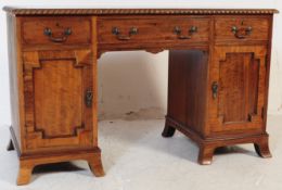 EDWARDIAN MAHOGANY TWIN PEDESTAL DESK
