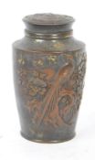 EARLY 20TH CENTURY MEIJI JAPANESE BRONZE TEA CADDY