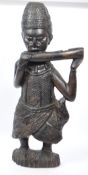 EARLY TO MID 20TH CENTURY AFRICAN CARVED WOOD HORN BLOWER