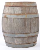 MID CENTURY COPPERS WOODEN BARREL WITH BRASS TAP