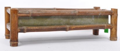 VINTAGE MID 20TH CENTURY BAMBOO FRAMED INSERT TRAY PLANTER