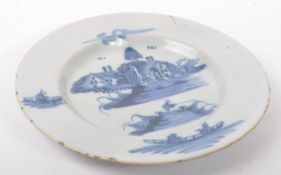 BRISTOL CERAMIC 18TH CENTURY CHINESE DISPLAY PLATE