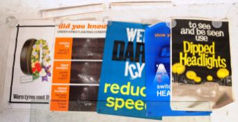 SEVEN 1960S / 1970S AUTOMOBILIA POSTERS - RoSPA