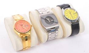 THREE VINTAGE SEIKO AUTOMATIC WRISTWATCHES