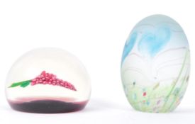 TWO VINTAGE GLASS PAPERWEIGHTS BY WILLIAM MASON & CAITHNESS
