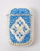 SILVER PLATED ENAMELLED VESTA CASE - DAVID ANDERSEN