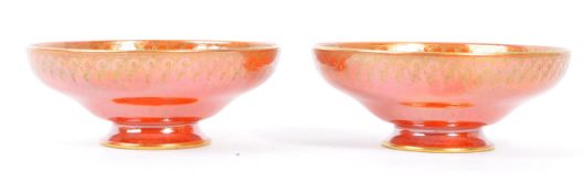 TWO 1926 ROYAL WORCESTER CROWN WARE LUSTRE PEDESTAL BOWLS