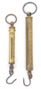 TWO EARLY 20TH CENTURY BRASS SUSPENSION 'TROY' SCALES BY SALTER