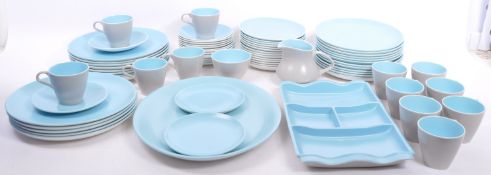 VINTAGE GREY & SKY BLUE TWINTONE SERVICE BY POOLE POTTERY