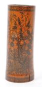 EARLY 20TH CENTURY CHINESE HAND PAINTED BAMBOO BRUSH POT