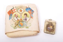 EDWARDIAN CORONATION CIGAR CASE & VESTA CASE
