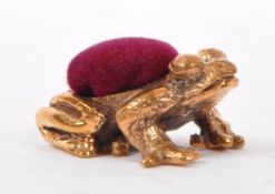 COPPER PIN CUSHION IN THE FORM OF A FROG