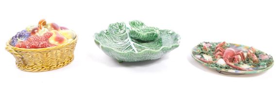 THREE VINTAGE CERAMIC FRENCH & PORTUGUESE MAJOLICA EXAMPLES