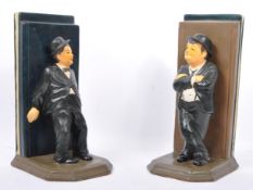 VINTAGE 1980'S PAIR OF CERAMIC LAUREL & HARDY BOOKENDS
