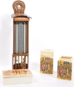 COLLECTION OF CERAMIC LIDDED POTS WITH THERMOMETER