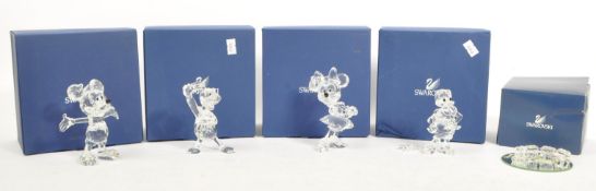 FIVE PIECES SWAROVSKI CRYSTAL GLASS ORNAMENTS - DISNEY