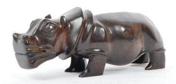 20TH CENTURY AFRICAN HARDWOOD HIPPOPOTAMUS FIGURE