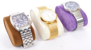 THREE VINTAGE WRISTWATCHES - TIMEX - CONSTANT - JAGUAR