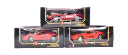 DIECAST - X3 BURAGO 1/18 SCALE BOXED DIECAST MODEL CARS