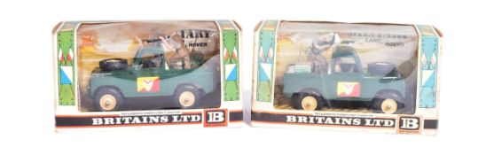 DIECAST - X2 VINTAGE BRITAINS DIECAST MILITARY LAND ROVERS