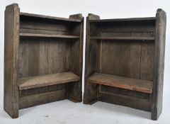 PAIR OF 19TH CENTURY GOTHIC OAK CHURCH BOOKCASES