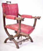 19TH CENTURY VICTORIAN CARVED OAK THRONE ARMCHAIR