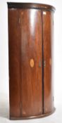 19TH CENTURY GEORGE III MAHOGANY BOW FRONT CORNER CABINET