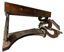 VICTORIAN MAHOGANY MARBLE TOP LYRE CONSOLE TABLE