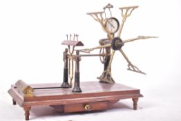 19TH CENTURY VICTORIAN BRASS AND MAHOGANY WOOL WINDER