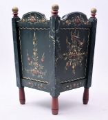 20TH CENTURY HAND PAINTED FLORAL BASKET