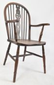EARLY 20TH CENTURY BEECH & ELM WINDSOR WHEELBACK CHAIR