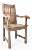 18TH CENTURY WAINSCOTT CARVED OAK CHAIR